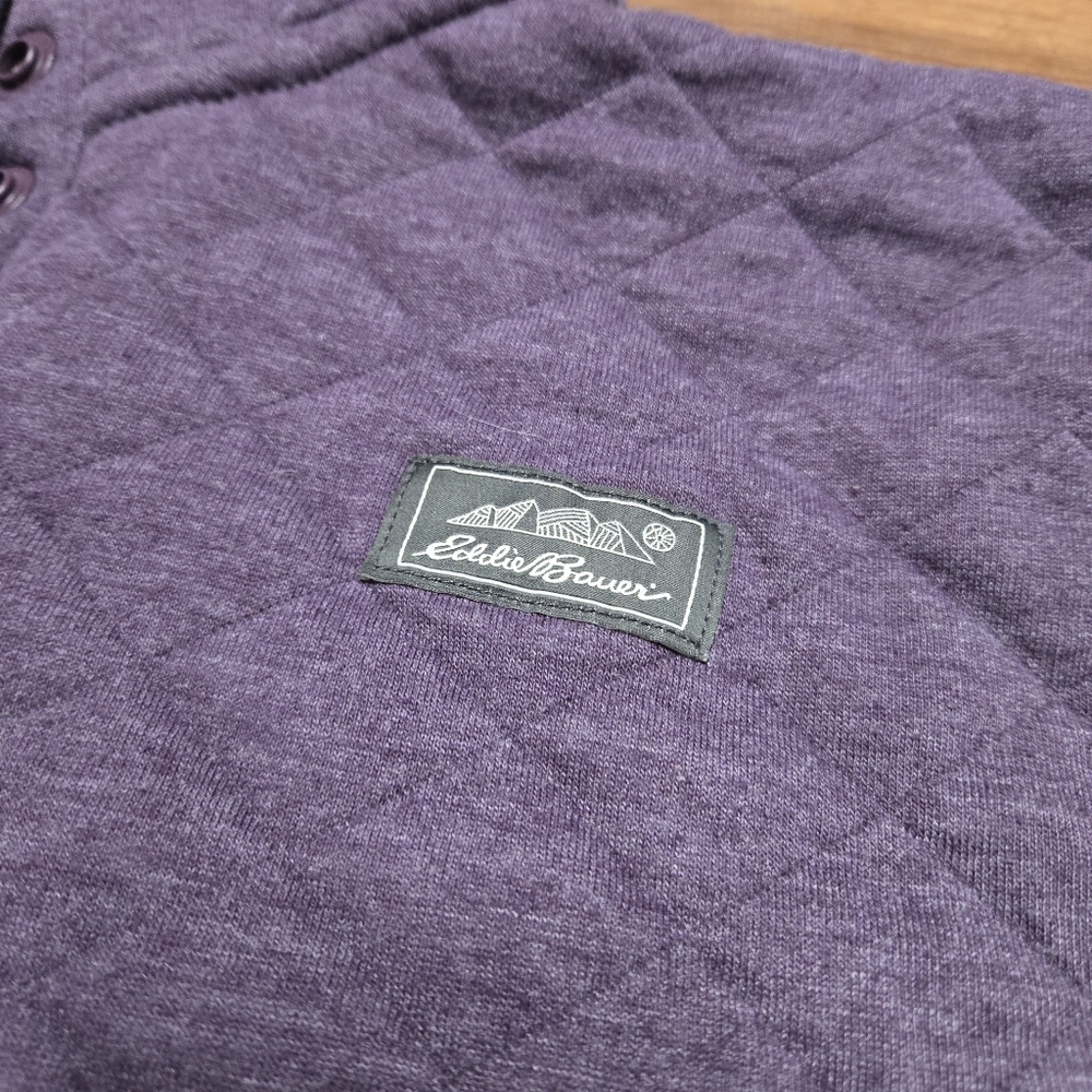 Eddie Bauer Purple Quilted Zip-Up Sweatshirt - Picture 6 of 7
